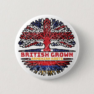Armenian Armenia Uk United Kingdom British Tree 2 Inch Round Button