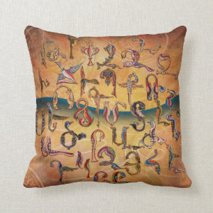 Armenian Birds Alphabet Pillow