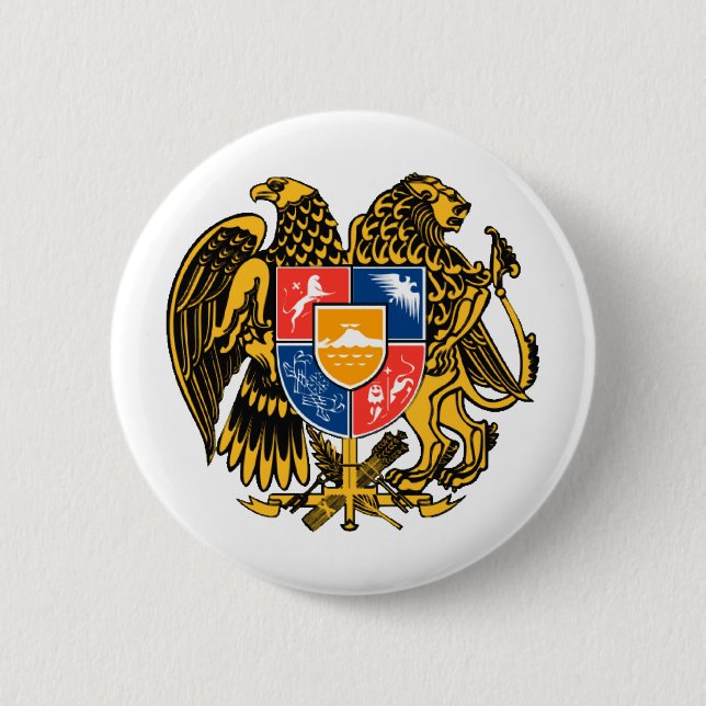 Armenian Coat of Arms 2 Inch Round Button (Front)