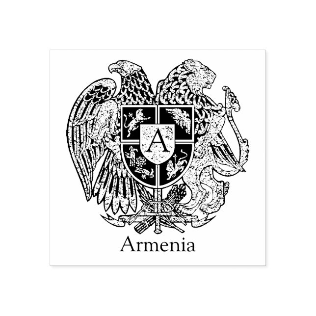 Armenian Coat of Arms Personalize Rubber Stamp (Imprint)