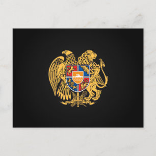 Armenian coat of arms postcard