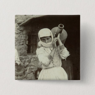 Armenian country girl, Yerevan 2 Inch Square Button