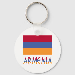 Armenian Flag and Armenia in Flag Colours Keychain
