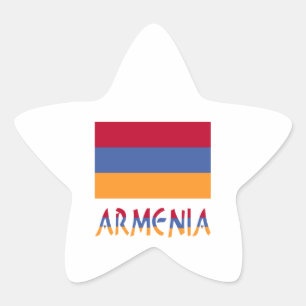 Armenian Flag and Armenia in Flag Colours Star Sticker