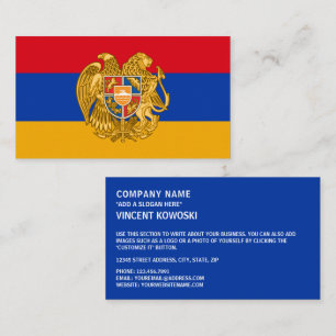 Armenian Flag and Coat of Arms, Flag of Armenia Business Card