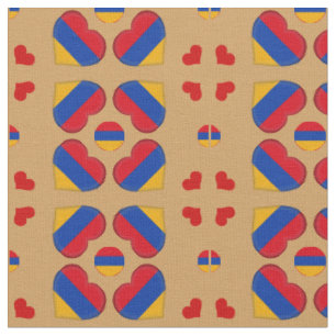 Armenian Flag & Armenia Hearts fashion Fabric
