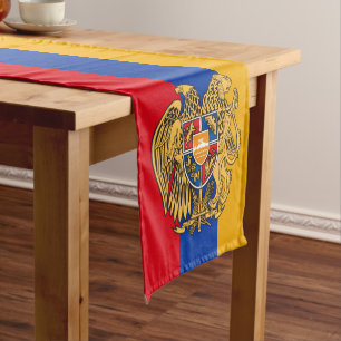 Armenian flag, Emblem & Sport fan / house Armenia Short Table Runner