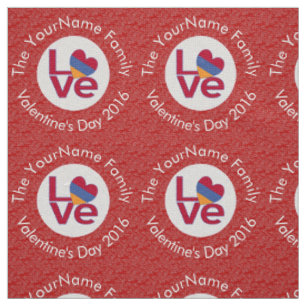 Armenian Flag Heart LOVE Red Personalized Text Fabric