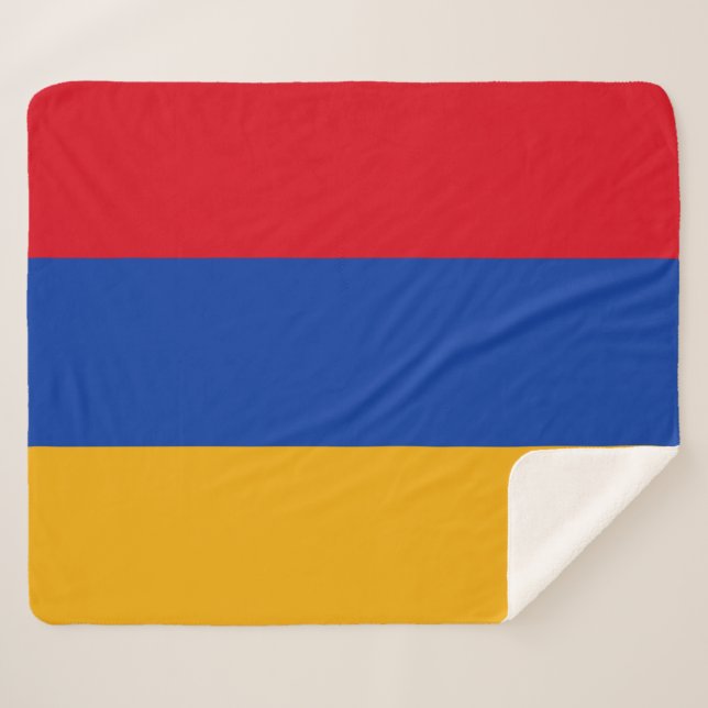 Armenian Flag Sherpa Blanket (Front (Horizontal))