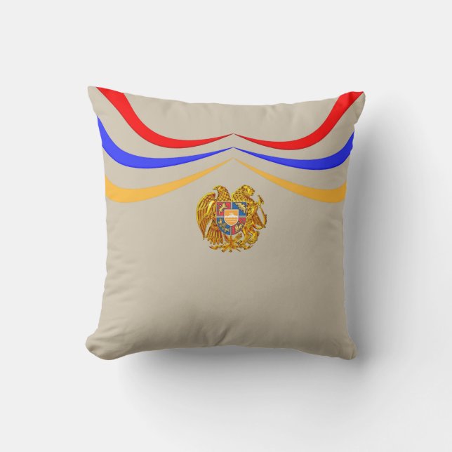 Armenian Flag Throw Pillow (Front)