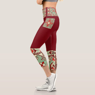 Armenian Folk Art Capri Leggings