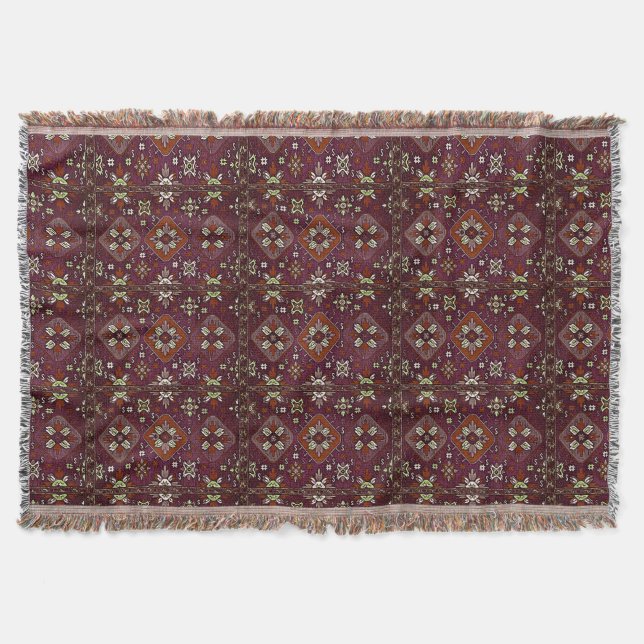 Armenian Folk Art Throw Blanket (Front)