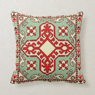 Armenian Folk Art Throw Pillow