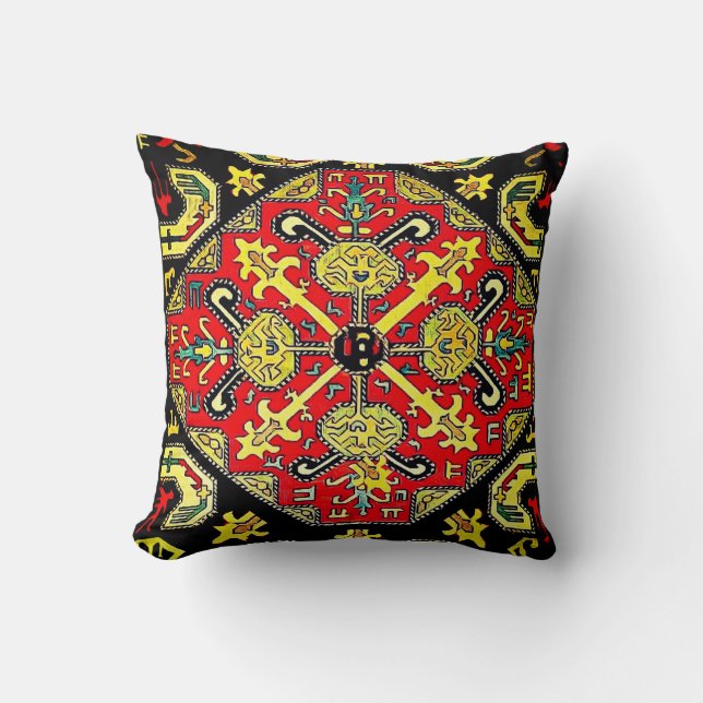 Armenian Folk Art Throw Pillow (Front)