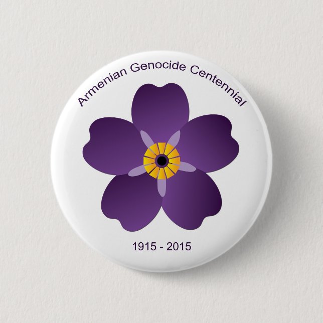 Armenian Genocide Centennial Emblem 2 Inch Round Button (Front)
