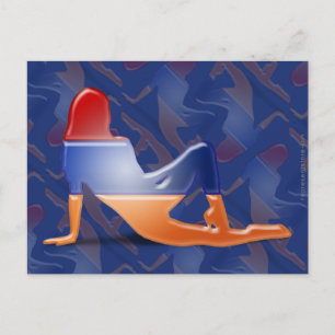Armenian Girl Silhouette Flag Postcard