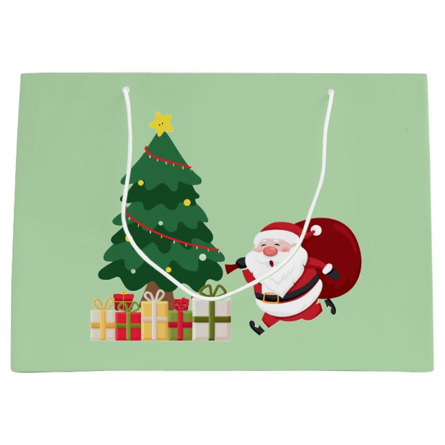 Armenian Happy New Year Cute Santa Gift Bag (Front)