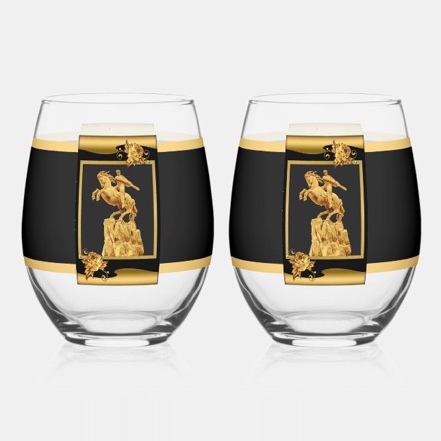 Armenian Hero  Stemless Wine Glass (Front)