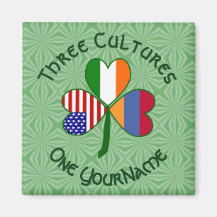 Armenian Irish American Flags Shamrock Your Name Magnet