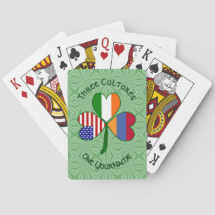 Armenian Irish American Shamrock Flag Personalized Playing Cards