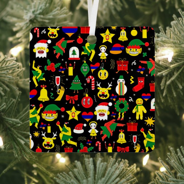 Armenian Metal Square Ornament (Insitu)