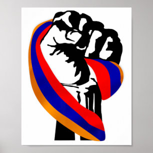 Armenian Pride Flag Fist Resist - Men Women Kids T Poster