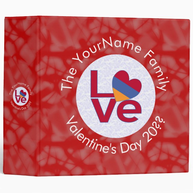 Armenian Red Letters LOVE White on Red Binder (Front/Spine)