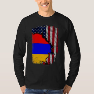 Armenian ROOTS Half American Flag Patrioitc Arme T-Shirt