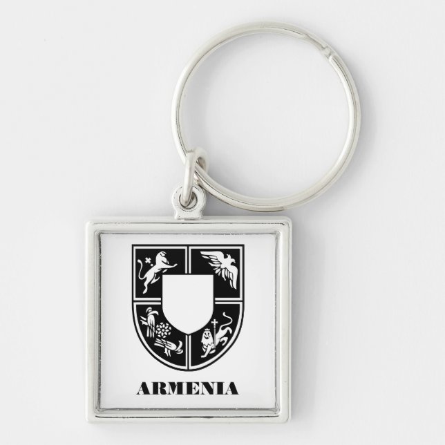 Armenian State Emblem Contemporary Art Keychain (Front)