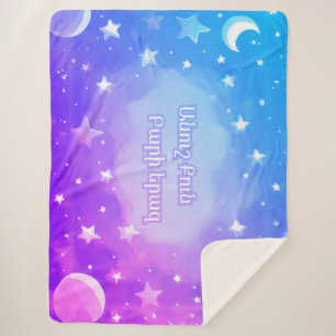 Armenian “Sweet Dreams” Starry Sky Sherpa Blanket