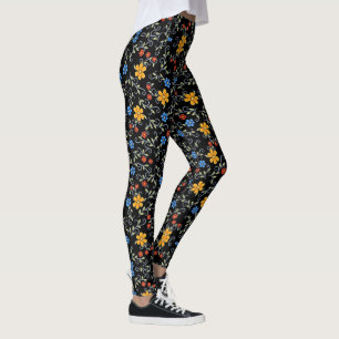 Armenian  Tricolor Flowers Leggings