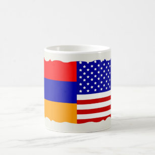 Armenian & USA Flag Coffee Mug