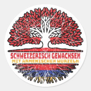 Armenien Armenisch Schweizer Schweiz Baum Wurzel Classic Round Sticker