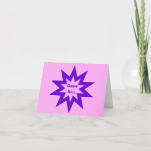 Armes à feu tuent une carte de note vierge violett