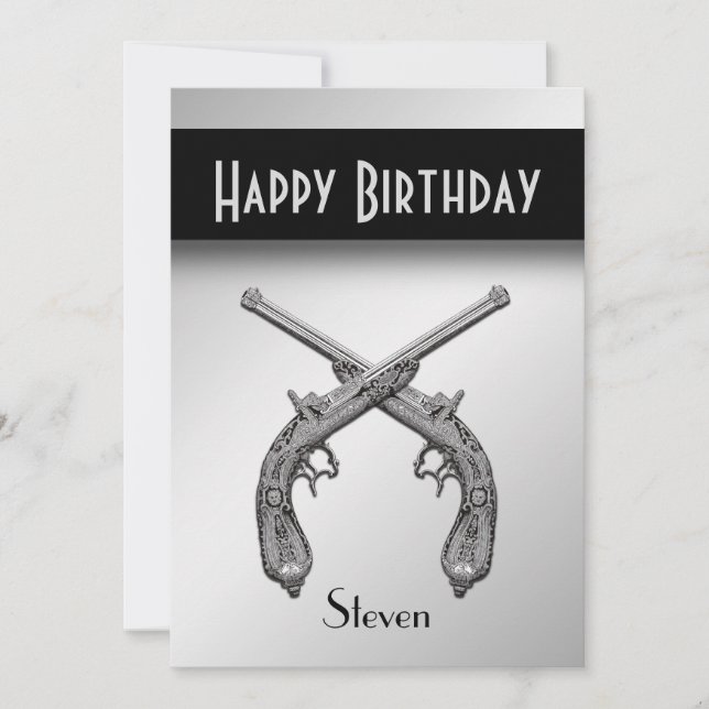 Armes Anniversaire Fête Invitation (Devant)