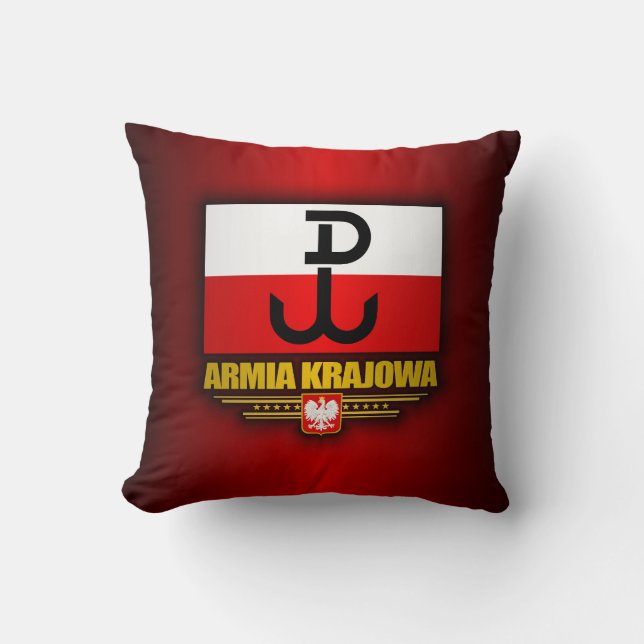 Armia Krajowa Throw Pillow (Front)