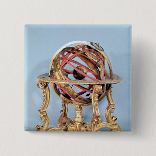 Armillary sphere 2 inch square button