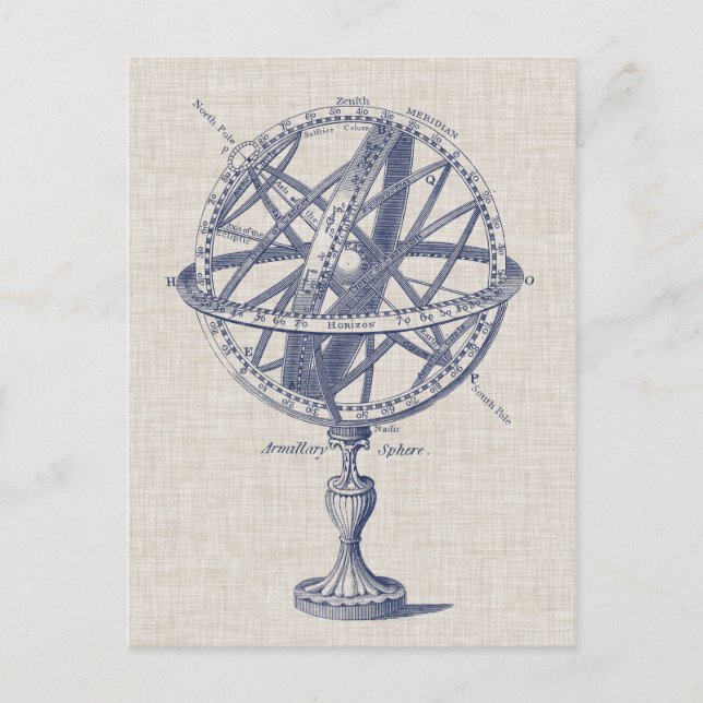 Armillary Sphere Diagram Postcard (Front)
