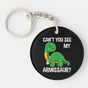 Armissaur Broken Bones Arm Injury Dinosaur Recover Keychain