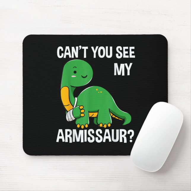 Armissaur Broken Bones Arm Injury Dinosaur Recover Mouse Pad (With Mouse)