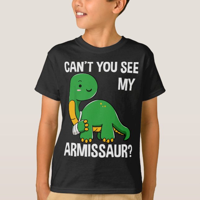 Armissaur Broken Bones Arm Injury Dinosaur Recover T-Shirt (Front)