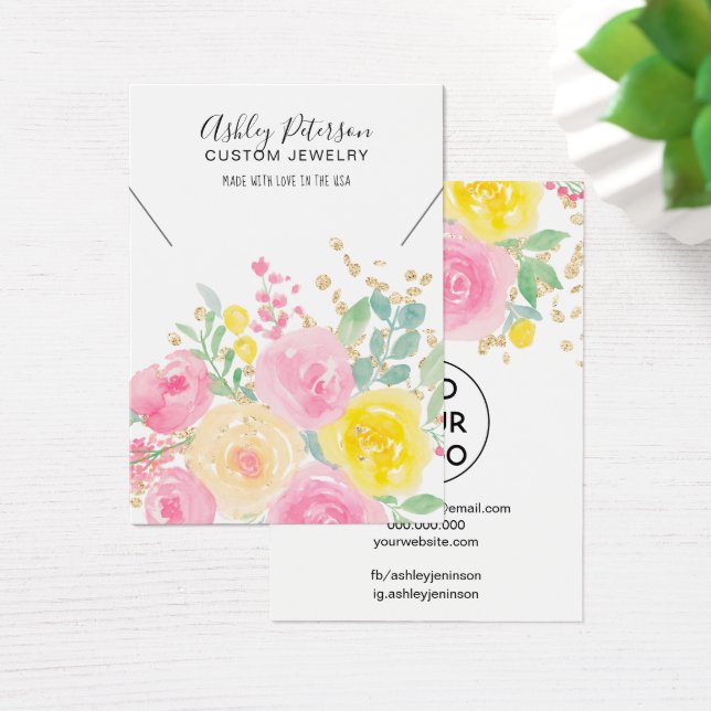 Armoire de bijoux en aquarelle rose fleurie (Bureau)