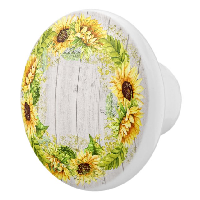 Armoire de tournesol rustique / Bouton de tiroir (Droite)