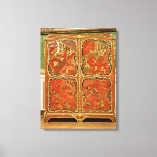 Armoire with four Chinoiserie red lacquer panels e Canvas Print