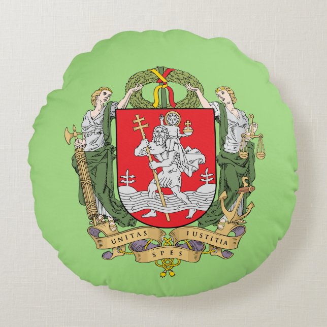 Armoiries de Vilnius, Lituanie Coussin rond (Devant)