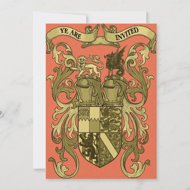 Armoiries Médiévales Invitations De Mariage (Devant)