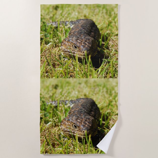 Armored Ambler: The Shingleback's Secret Stroll, Beach Towel (Front)