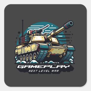 Armored Battles: Next Level Gaming Square Sticker