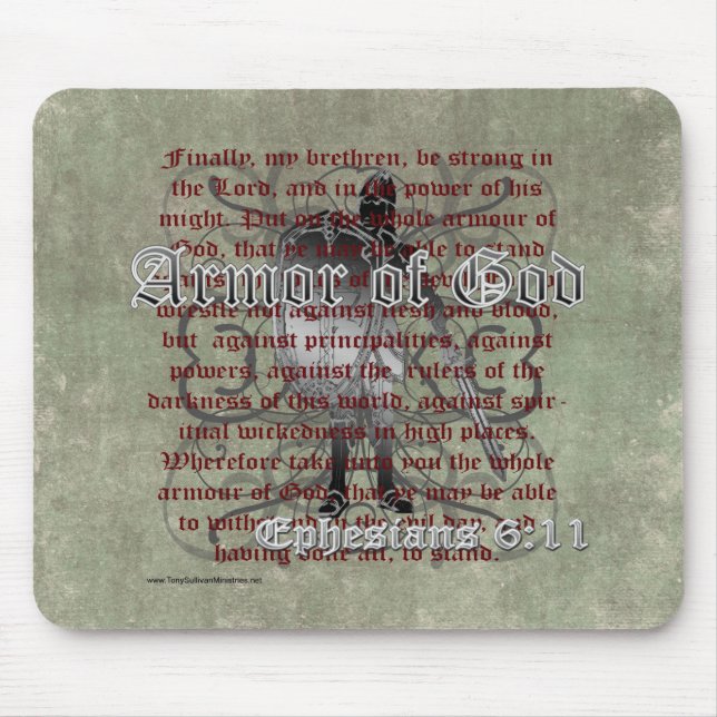 Armour of God, Ephesians 6:10-18, Christian Mouse Pad (Front)