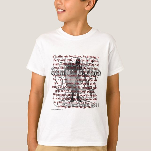 Armour of God, Ephesians 6:10-18, Christian T-Shirt (Front)